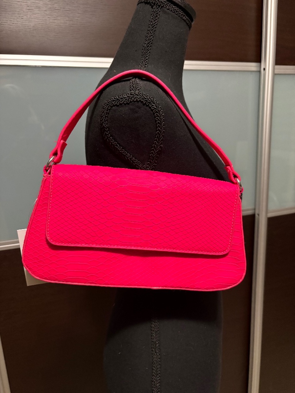 BP croc hot pink shoulder bag